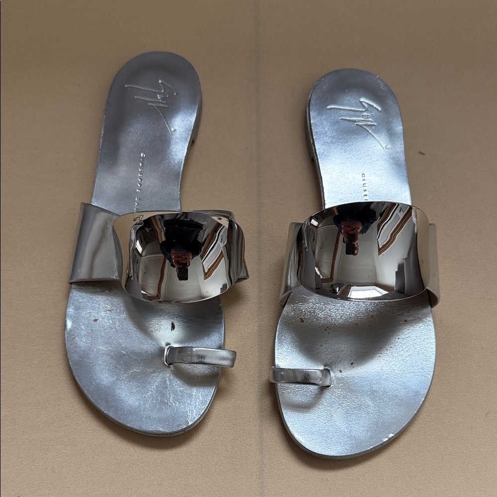 Giuseppe Zanotti Metallic Silver Sandals